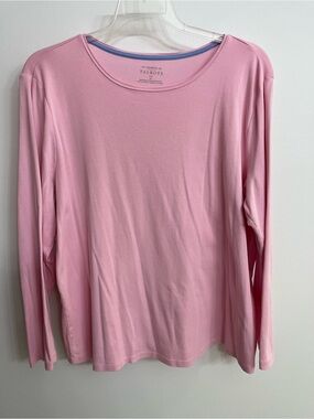 Talbots 3X Like new Soft Pink Long-Sleeve Crewneck Tee 100% Pima Cotton